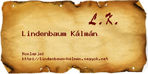 Lindenbaum Kálmán névjegykártya
